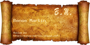 Bense Martin névjegykártya